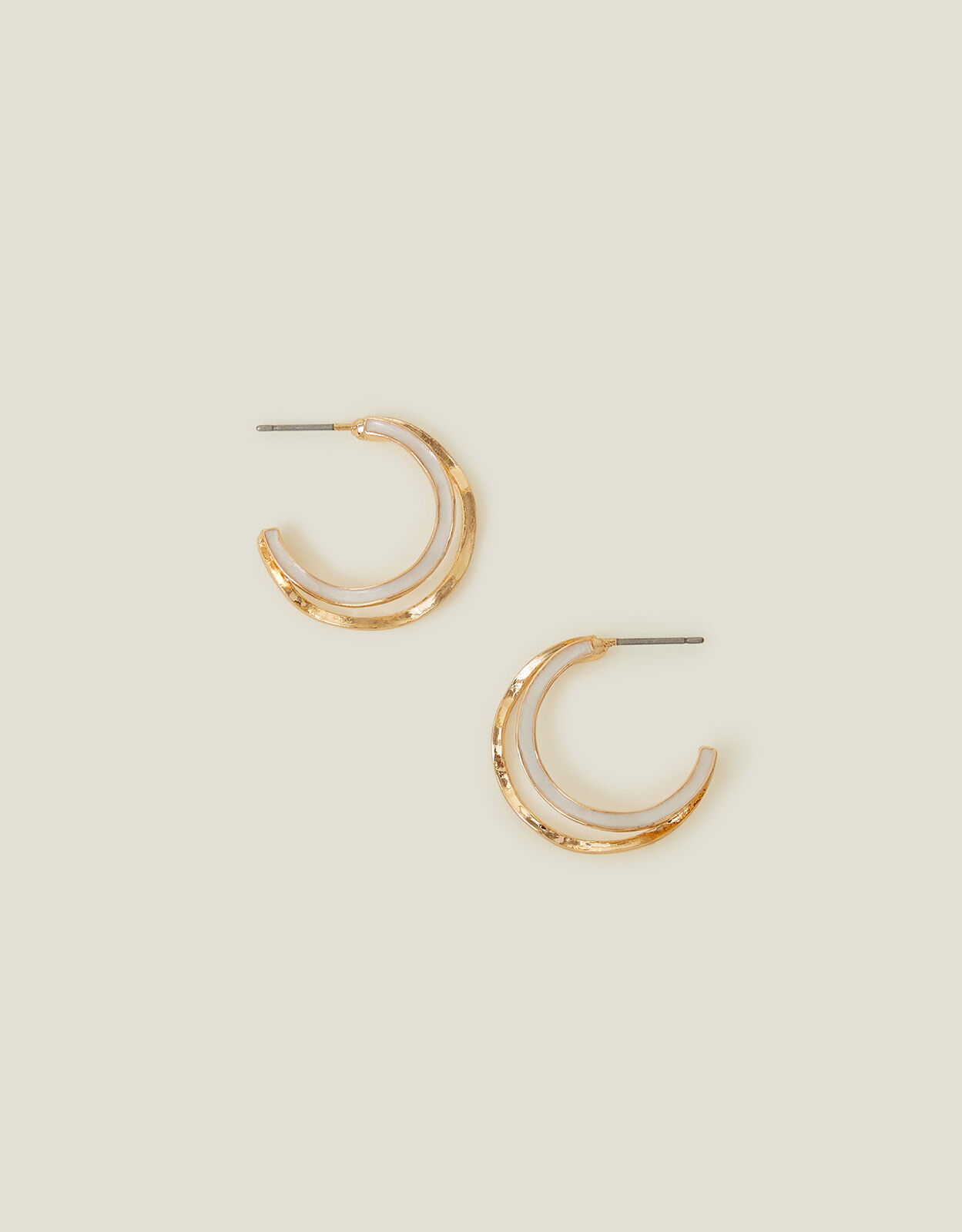Pink Organic Resin Hoop Earrings in Gold | Lisa Angel